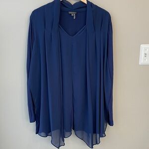 Vince Camuto Royal Blue Women's Layered Top size 1X